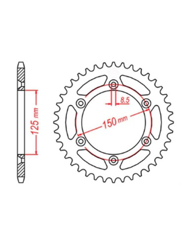 MTX PARTS ZĘBATKA TYLNA 899 45 KTM SX/EXC (89945JT) (ŁAŃC. 520)