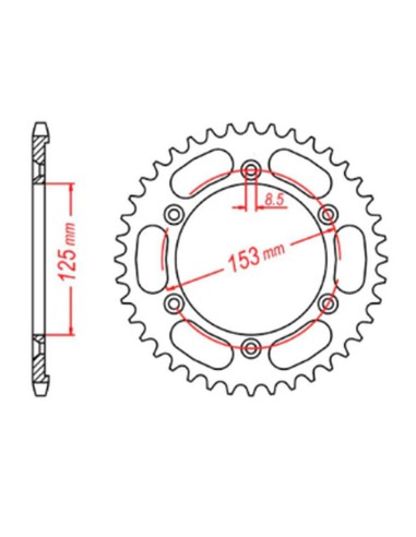 MTX PARTS ZĘBATKA TYLNA 4547 54 HONDA XR 125L '03-'07 (JD19) (JTR1258.54) (ŁAŃC. 428)