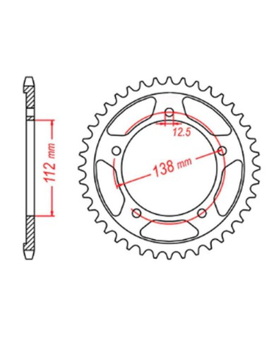 MTX PARTS ZĘBATKA TYLNA 4357 43 HONDA CB 600 HORNET '07-'13, CBR 600F '97-'98, '11-'14, CBF 600 '04-'07 (JTR1304.43) (ŁAŃC. 525)