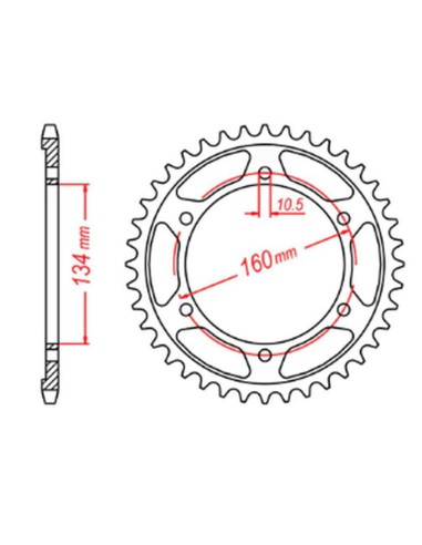 MTX PARTS ZĘBATKA TYLNA 4405 42 HONDA CBR 600RR '03-'06 (PC37) (JTR1307.42) (ŁAŃC. 525)