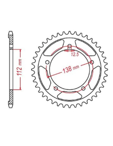 MTX PARTS ZĘBATKA TYLNA 4384 43 HONDA NC 700/750S '12-'19, NC 700/750X '12-'19 (JTR1316.43) (ŁAŃC. 520)