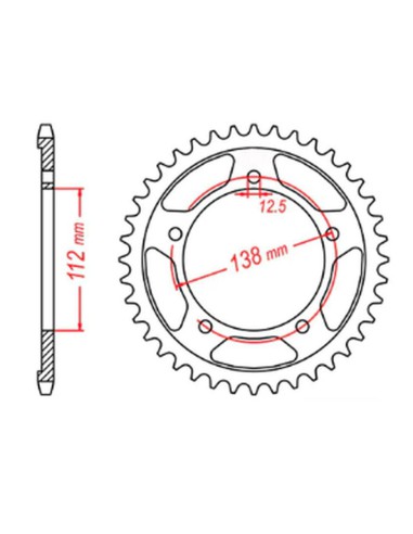 MTX PARTS ZĘBATKA TYLNA 408 43 HONDA CBR 600F '91-'96, CBF 1000 '06-'10 (SC58) (JTR302.43) (ŁAŃC. 530)