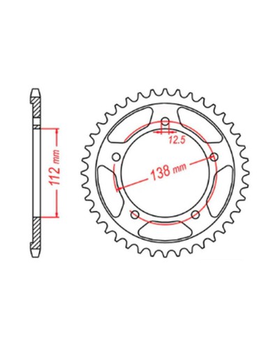 MTX PARTS ZĘBATKA TYLNA 4350 44 HONDA VT 600C SHADOW '90-'07 (JTR1332.44) (ŁAŃC. 525)