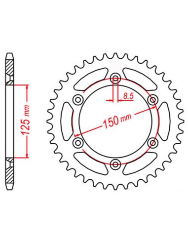 MTX PARTS ZĘBATKA TYLNA RAPTOR 899 50 KTM SX/EXC ULTRALIGHT SAMOOCZYSZCZAJĄCA (JTR897.50SC) (ŁAŃC. 520)