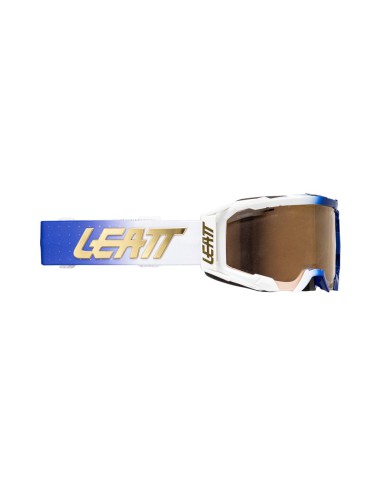 LEATT NOWOŚĆ GOGLE ROWEROWE VELOCITY 5.0 MTB IRIZ GOGGLE ULTRABLUE BRONZE 68% - KOLOR BIAŁY/GRANATOWY SZYBKA LUSTRZANA BRĄZOWA