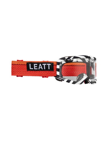 LEATT NOWOŚĆ GOGLE ROWEROWE VELOCITY 4.0 MTB X-FLOW GOGGLE STRIPE CLEAR 83% - KOLOR BIAŁY/CZARNY/POMARAŃCZOWY SZYBKA