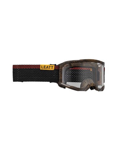 LEATT NOWOŚĆ GOGLE ROWEROWE VELOCITY 4.0 MTB X-FLOW GOGGLE TIMBER CLEAR 83% - KOLOR BRĄZOWY/CZARNY SZYBKA PRZEŹROCZYSTA