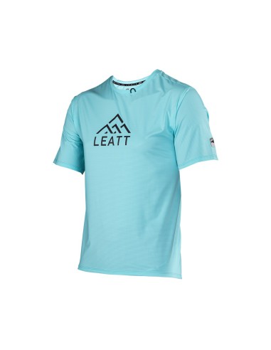 LEATT NOWOŚĆ KOSZULKA ROWEROWA MTB TRAIL 1.0 X-FLOW JERSEY AQUA KOLOR NIEBIESKI ROZMIAR M