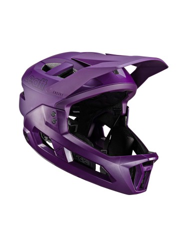 LEATT NOWOŚĆ KASK ROWEROWY MTB ENDURO 2.0 (WYPINANA SZCZĘKA) V24 PURPLE KOLOR FIOLETOWY ROZMIAR M (55-59 cm)