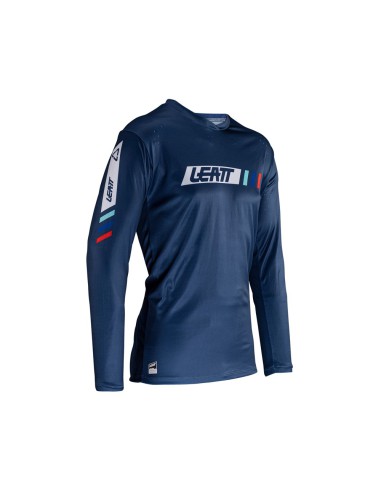 LEATT NOWOŚĆ KOSZULKA ROWEROWA MTB ENDURO 4.0 JERSEY DENIM KOLOR GRANATOWY ROZMIAR S