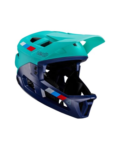 LEATT NOWOŚĆ KASK ROWEROWY MTB ENDURO 2.0 JUNIOR (DZIECIĘCY/WYPINANA SZCZĘKA) V24 AQUA KOLOR GRANATOWY/NIEBIESKI ROZMIAR XS