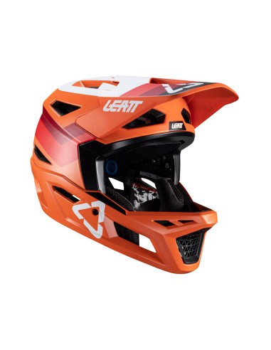 LEATT NOWOŚĆ KASK ROWEROWY MTB GRAVITY 4.0 V24 HELMET FLAME KOLOR POMARAŃCZOWY/BORDOWY/BIAŁY ROZMIAR M (57-58 cm)