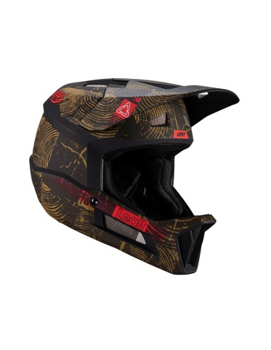 LEATT NOWOŚĆ KASK ROWEROWY MTB GRAVITY 2.0 V24 HELMET TIMBER KOLOR CZARNY/BRĄZOWY ROZMIAR M (57-58 cm)