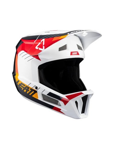 LEATT NOWOŚĆ KASK ROWEROWY MTB GRAVITY 2.0 V24 HELMET WHITE/RED KOLOR BIAŁY/POMARAŃCZOWY/CZARNY ROZMIAR M (57-58 cm)