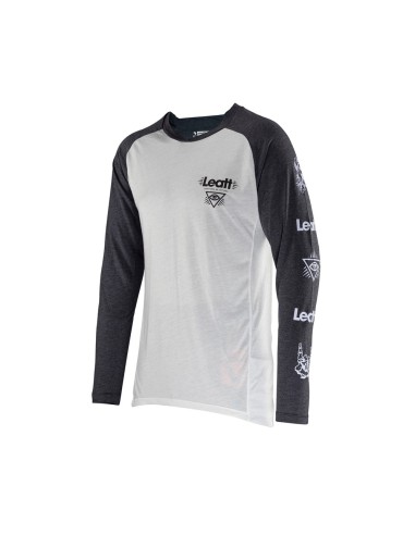 LEATT NOWOŚĆ KOSZULKA ROWEROWA MTB GRAVITY 2.0 JERSEY WHITE KOLOR BIAŁY/GRAFITOWY ROZMIAR XL