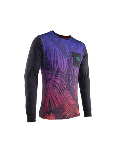 LEATT NOWOŚĆ BLUZKA PREMIUM LONG SHIRT JUNGLE KOLOR GRAFITOWY/NIEBIESKI/POMARAŃCZOWY ROZMIAR M (CASUAL)