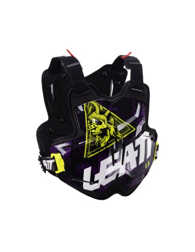 LEATT NOWOŚĆ OSŁONA KLATKI PIERSIOWEJ (BUZER) CHEST PROTECTOR 1.5 TORQUE UV KOLOR FIOLETOWY/ŻÓŁTY FLUO ROZMIAR UNIWERSALNY