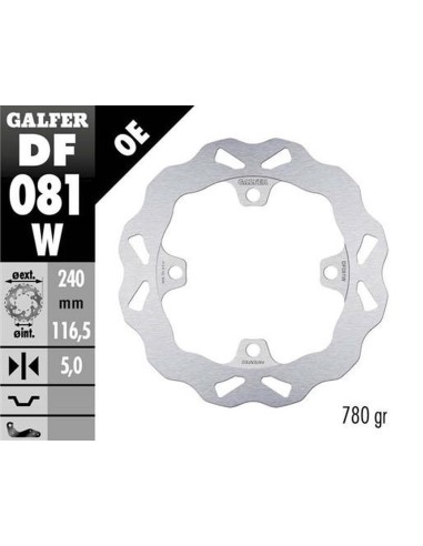 GALFER TARCZA HAMULCOWA TYŁ HONDA CB 400X/F '13- CB 500F/X (ABS) '13-'21 CB 650F '14- CB 650R '19-'23 CBR 650R '19-'23 FORZA 750