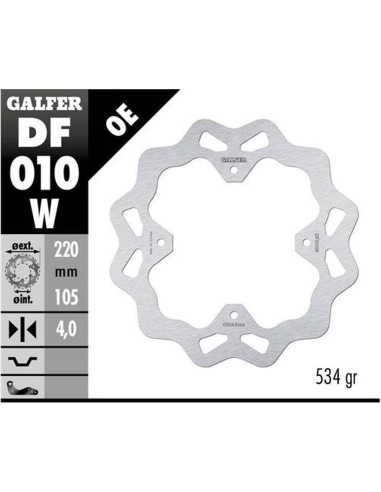 GALFER TARCZA HAMULCOWA TYŁ HONDA CRF 250L/M '13- CRF 300L RALLY '21- FMX 650 '05- NX 650 DOMINATOR '93-'01 SLR 650 '96- (WAVE