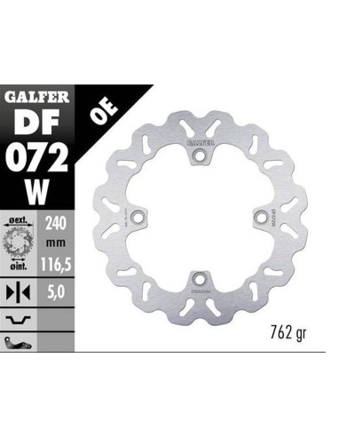 GALFER TARCZA HAMULCOWA TYŁ HONDA CBF 500N '04- CB 600 HORNET '07- CBF 600S/N '04- CB 750 HORNET '22- (WAVE FIXED)