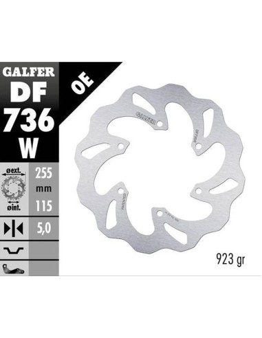 GALFER TARCZA HAMULCOWA TYŁ BENELLI TRK 502X '17- 1130 SPORT TORNADO '06- (WAVE FIXED) (255X115X5MM)