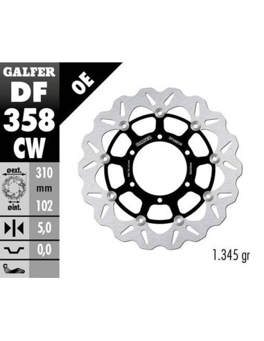 GALFER TARCZA HAMULCOWA PRZÓD SUZUKI GSX-R 600 '08- GSX-R 750 '08- GSX-R 1000 '09-'15 (WAVE FLOATING) (310X102X5MM)