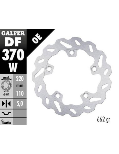 GALFER TARCZA HAMULCOWA TYŁ SUZUKI GSX-R 1000 '16- (WAVE FIXED) (220X110X5MM)