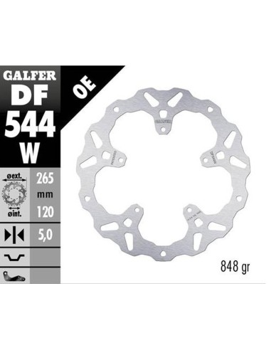 GALFER TARCZA HAMULCOWA TYŁ BMW S 1000XR '20-'22 (WAVE FIXED) (265X120X5MM)