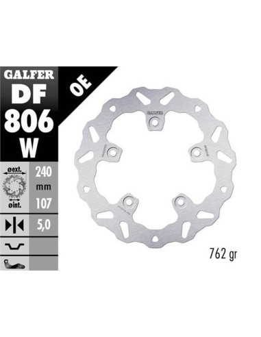 GALFER TARCZA HAMULCOWA TYŁ KTM 790 DUKE '18-'23 890 DUKE '21-'23 (WAVE FIXED) (240X107X5MM)