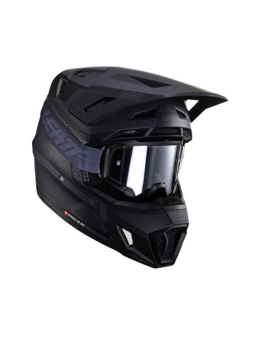 LEATT NOWOŚĆ KASK MOTO 7.5 V24 (+GOGLE VELOCITY 4.5 GRATIS) HELMET KIT STEALTH KOLOR CZARNY ROZMIAR XL (61-62 cm)