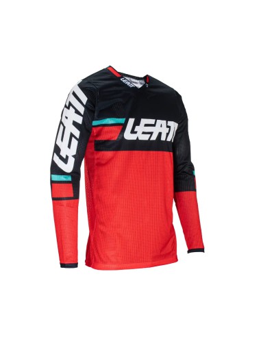 LEATT NOWOŚĆ KOSZULKA MOTO 4.5 X-FLOW RED KOLOR CZERWONY/CZARNY ROZMIAR L