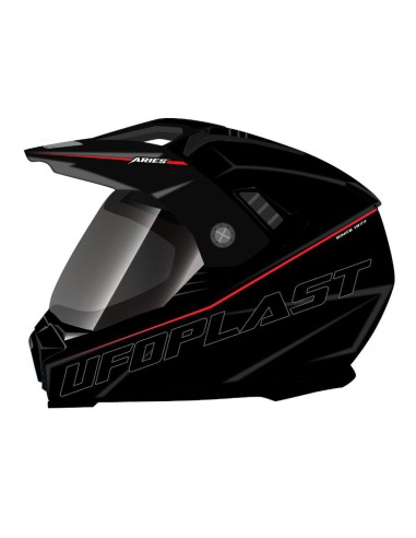 UFO KASK ARIES OFFROAD / DUAL / TOURER / CROSSOVER Z SZYBĄ, DASZKIEM I BLENDĄ PRZECIWSŁONECZNĄ KOLOR CZARNY ROZMIAR L ( ECE