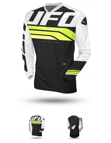 UFO KOSZULKA HORIZON JERSEY CROSS KOLOR CZARNY BIAŁY ŻÓŁTY FLUO ROZMIAR XXXL - KOLEKCJA 2024