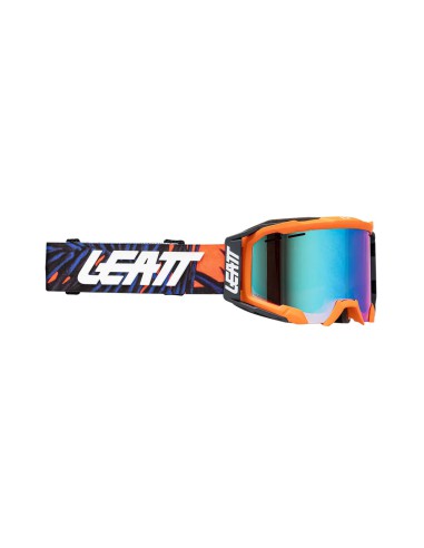 LEATT NOWOŚĆ GOGLE ROWEROWE VELOCITY 5.0 MTB GOGGLE IRIZ JUNGLE 26% KOLOR POMARAŃCZOWY/CZARNY/NIEBIESKI SZYBKA MULTICOLOR LUSTRO