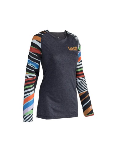 LEATT NOWOŚĆ KOSZULKA ROWEROWA (DAMSKA) MTB ALLMTN 3.0 JERSEY WOMEN STRIPES KOLOR SZARY/MULTICOLOR ROZMIAR XS