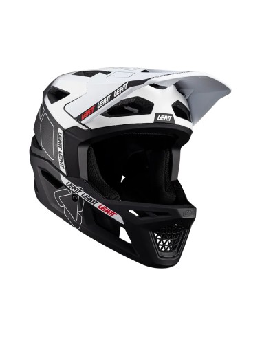 LEATT NOWOŚĆ KASK ROWEROWY MTB GRAVITY 6.0 CARBON V24 HELMET WHITE KOLOR CZARNY/BIAŁY ROZAMIAR L (59-60 cm)