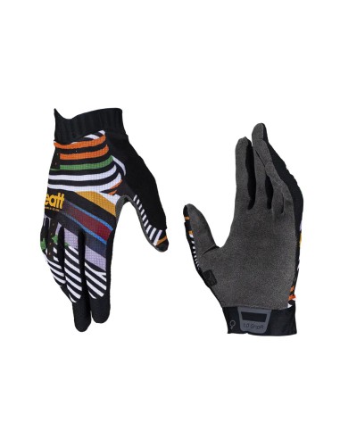 LEATT NOWOŚĆ RĘKAWICE ROWEROWE (DAMSKIE) MTB 1.0 GRIPR WOMEN GLOVE STRIPES KOLOR CZARNY/MULTICOLOR ROZMIAR XS