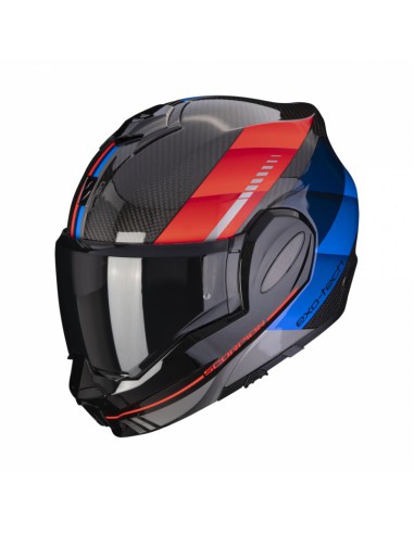 SCORPION KASK SZCZĘKOWY EXO-TECH CARBON GENUS BLACK/BLUE/RED KOLOR CZARNY/NIEBIESKI/CZERWONY ROZMIAR S