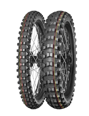 MITAS OPONA 100/100-18 TERRA FORCE MX-SM SOFT/MEDIUM 59M TT TYŁ DOT 20223(DOT:JPDT) (CZERWONY/ŻÓŁTY PASEK) (26311) WYCOFANE