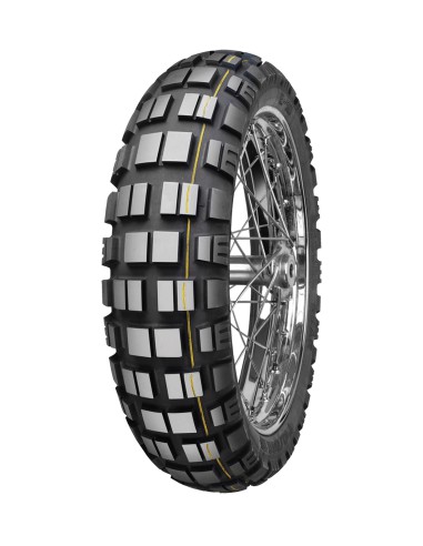 MITAS OPONA 140/80B18 E-10 ENDURO DAKAR 70T TL M+S TYŁ (ŻÓŁTY PASEK) DOT 03-04/2023 (24426) WYCOFANE (ZAMIENNIK:70001216)