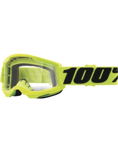 100 PROCENT GOGLE MODEL STRATA 2 YOUTH JUNIOR YELLOW - CLEAR LENS - KOLOR ŻÓŁTY SZYBKA PRZEŹROCZYSTA STARY KOD: 50521-101-04