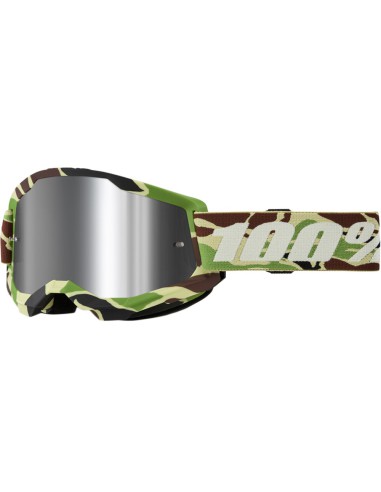 100 PROCENT GOGLE MODEL STRATA 2 WAR CAMO - MIRROR SILVER LENS - KOLOR CAMOUFLAGE SZYBKA SREBRNE LUSTRO