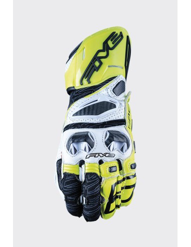 FIVE GLOVES RĘKAWICE SKÓRZANE SPORTOWE RĘKAWICE RFX2 KOLOR CZARNY/ŻÓŁTY FLUO ROZMIAR 11 (XL)