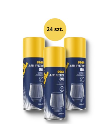 MANNOL AIR FILTER OIL PŁYN (OLEJ) DO NASĄCZANIA FILTRÓW POWIETRZA W SPRAY'U 200ML (9964) (24) KARTON 24 SZTUKI (PAKIET)