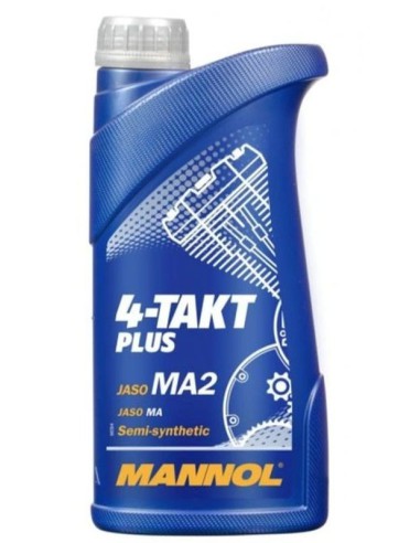 MANNOL OLEJ SILNIKOWY 4T PLUS 10W40 1L (API SL, JASO MA/MA2) SEMISYNTETYK (7202) - KARTON 40 SZTUK (PAKIET)