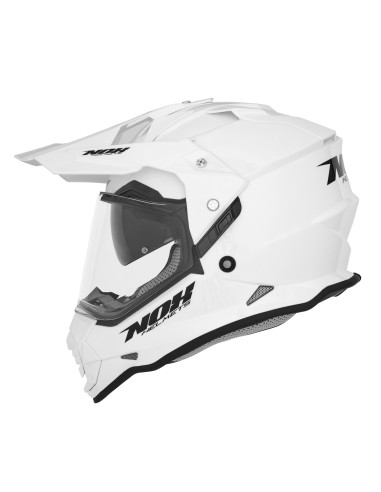 NOX KASK OFFROAD / TRAIL DUOSPORT (DUAL) N312 SOLID Z SZYBKĄ I BLENDĄ KOLOR BIAŁY POŁYSK ROZMIAR M