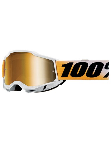 100 PROCENT GOGLE MODEL ACCURI 2 SHIV - MIRROR GOLD LENS - KOLOR BIAŁY/CZARNY/ŻÓŁTY SZYBKA ZŁOTE LUSTRO