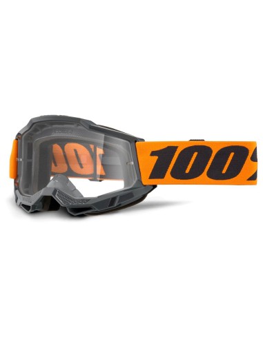 100 PROCENT GOGLE MODEL ACCURI 2 ENDURO MOTO ORANGE - CLEAR LENS - KOLOR CZARNY/POMARAŃCZOWY SZYBKA PRZEŹROCZYSTA