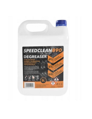 SPEEDCLEAN 890 DEGREASER PŁYN DO MYCIA NAPĘDU MOTOCYKLOWEGO I ROWEROWEGO, SILNIKA I ELEMENTÓW SMAROWALNYCH POJEMNOSĆ 5L