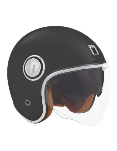 NOX PREMIUM KASK OTWARTY JET HERITAGE SOLID KOLOR CZARNY MAT ROZMIAR M